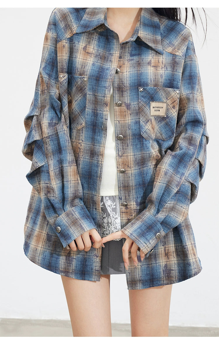 Vintage Plaid Oversized Shirt