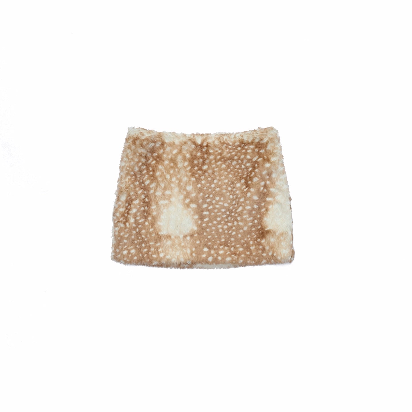 Vintage Deer Print Faux Fur Skirt