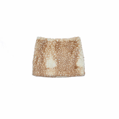 Vintage Deer Print Faux Fur Skirt