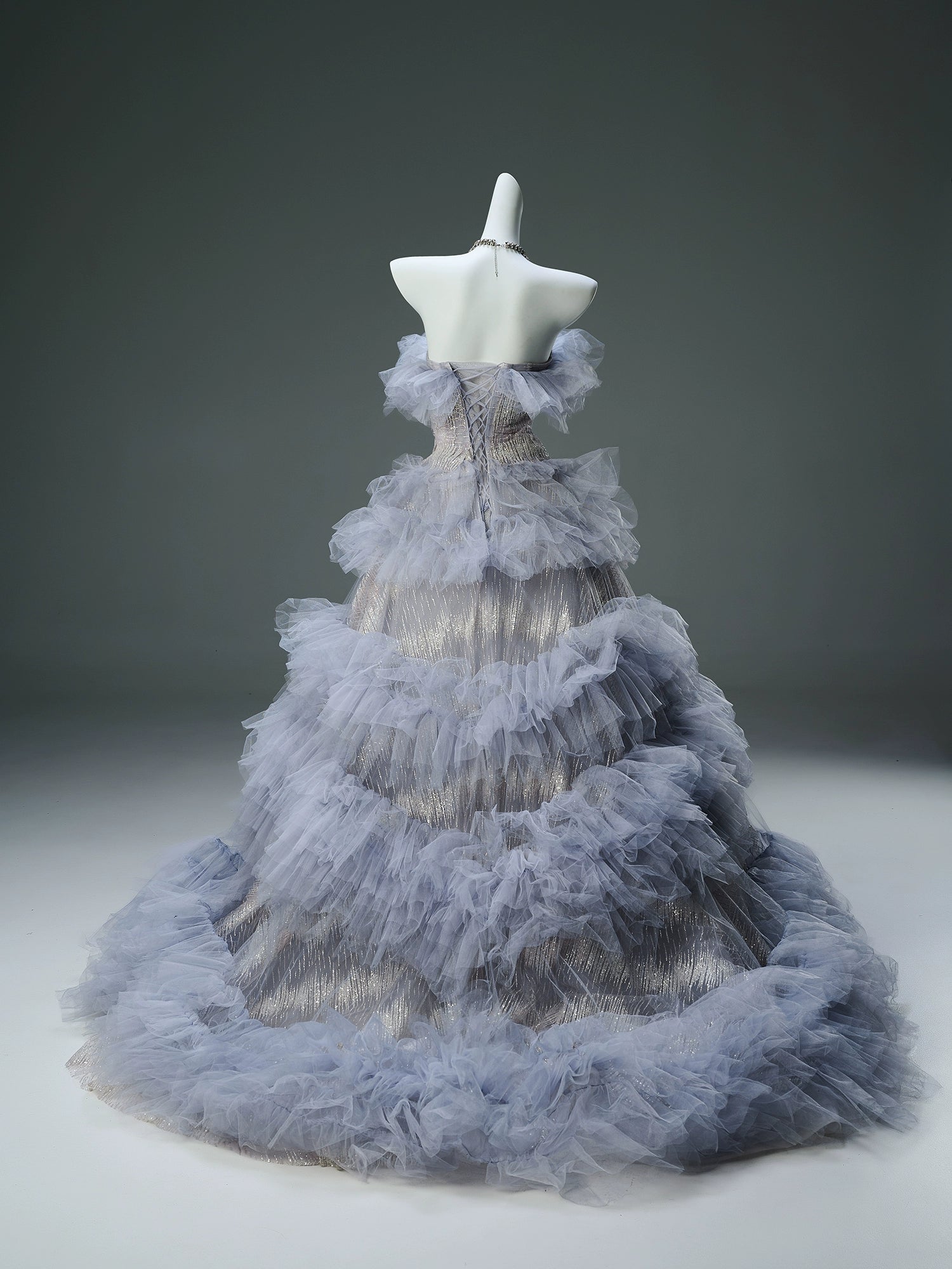 Bolli Tulle Ball Gown with Metallic Shimmer