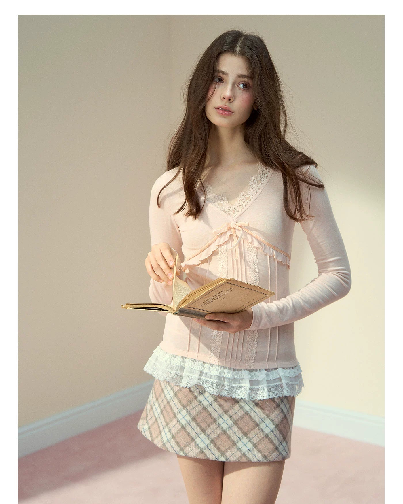 Lace Trim Tencel Wool Blouse - CHINASQUAD