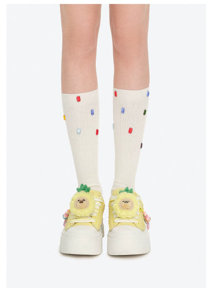 Candy Bear Platform Canvas Sneakers
