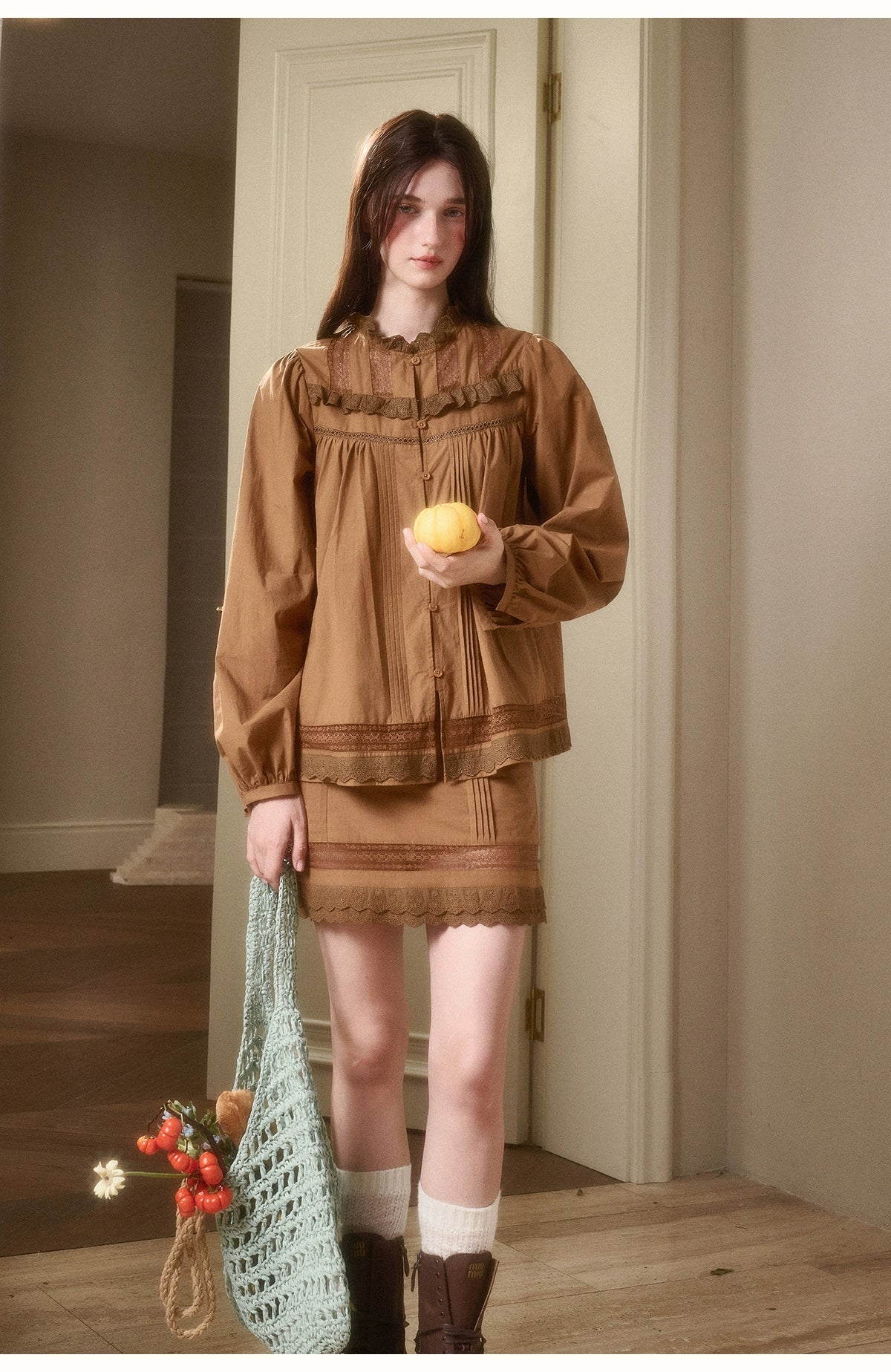Cosagach Little World Cotton Shirt &amp; Skirt Set