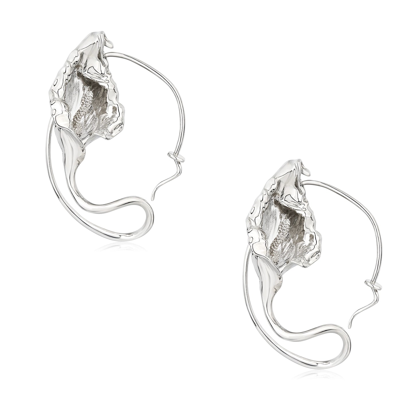 Vintage Metallic Floral Drop Earrings