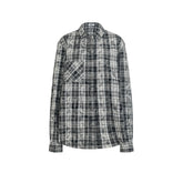 Black & Brown Distressed Plaid Shirt - CHINASQUAD