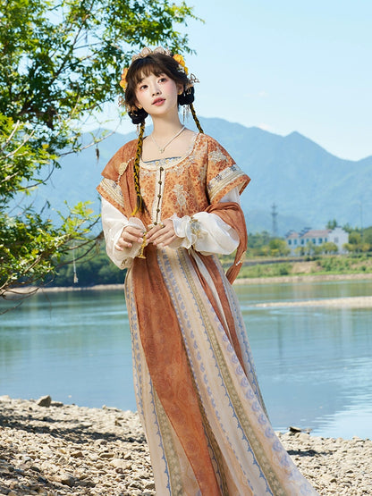 &quot;天竺诗音&quot; Tang Dynasty Hanfu Set