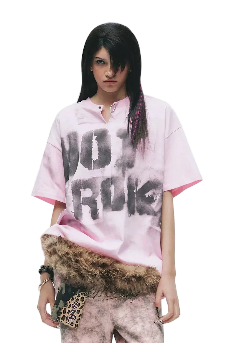 Hand-Sprayed Graffiti Distressed Oversized T-Shirt