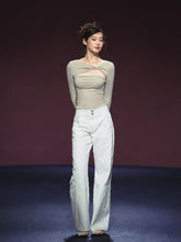 Two-Piece Color-Block Twist Waist Blouse - CHINASQUAD