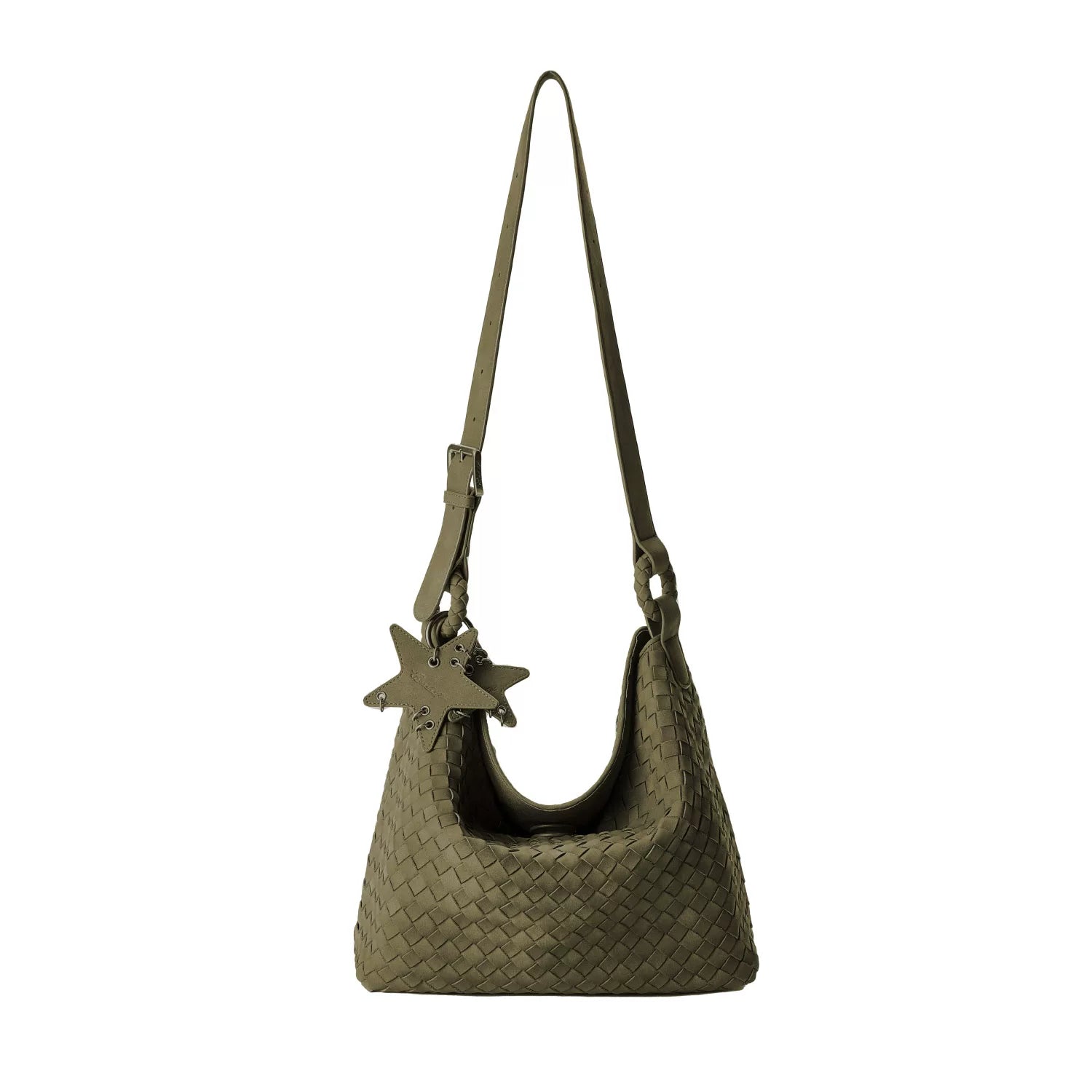 Oversized Woven Suede Tote Shoulder Bag ECODAY