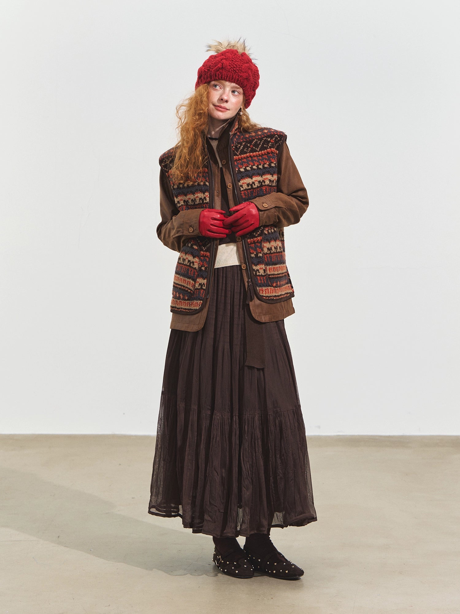 Fair Isle Fleece Knit Vest