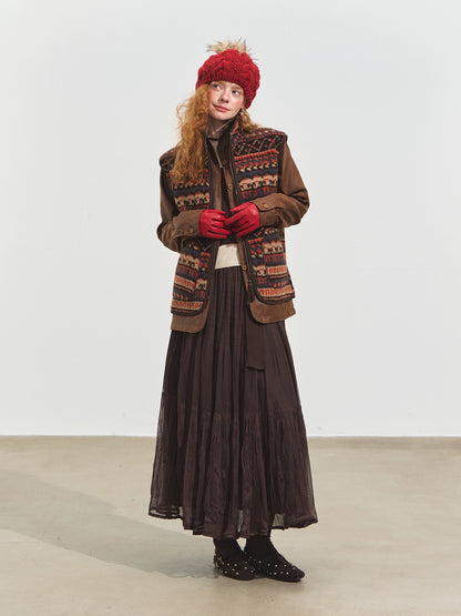 Fair Isle Fleece Knit Vest