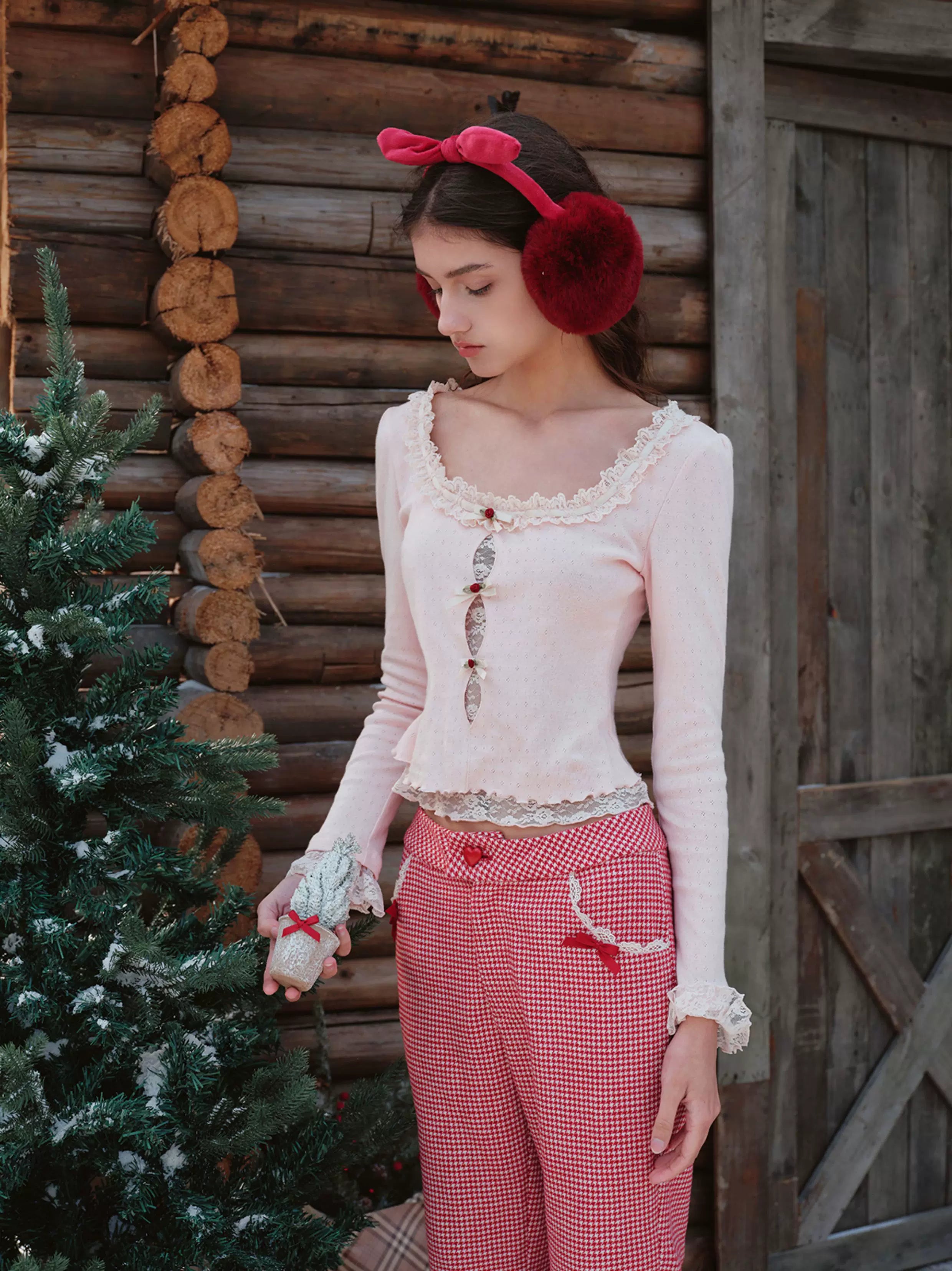 French Sweet Knit Long-Sleeve Base Crewneck