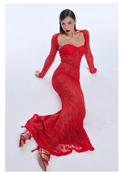 Lace Mermaid Maxi Dress