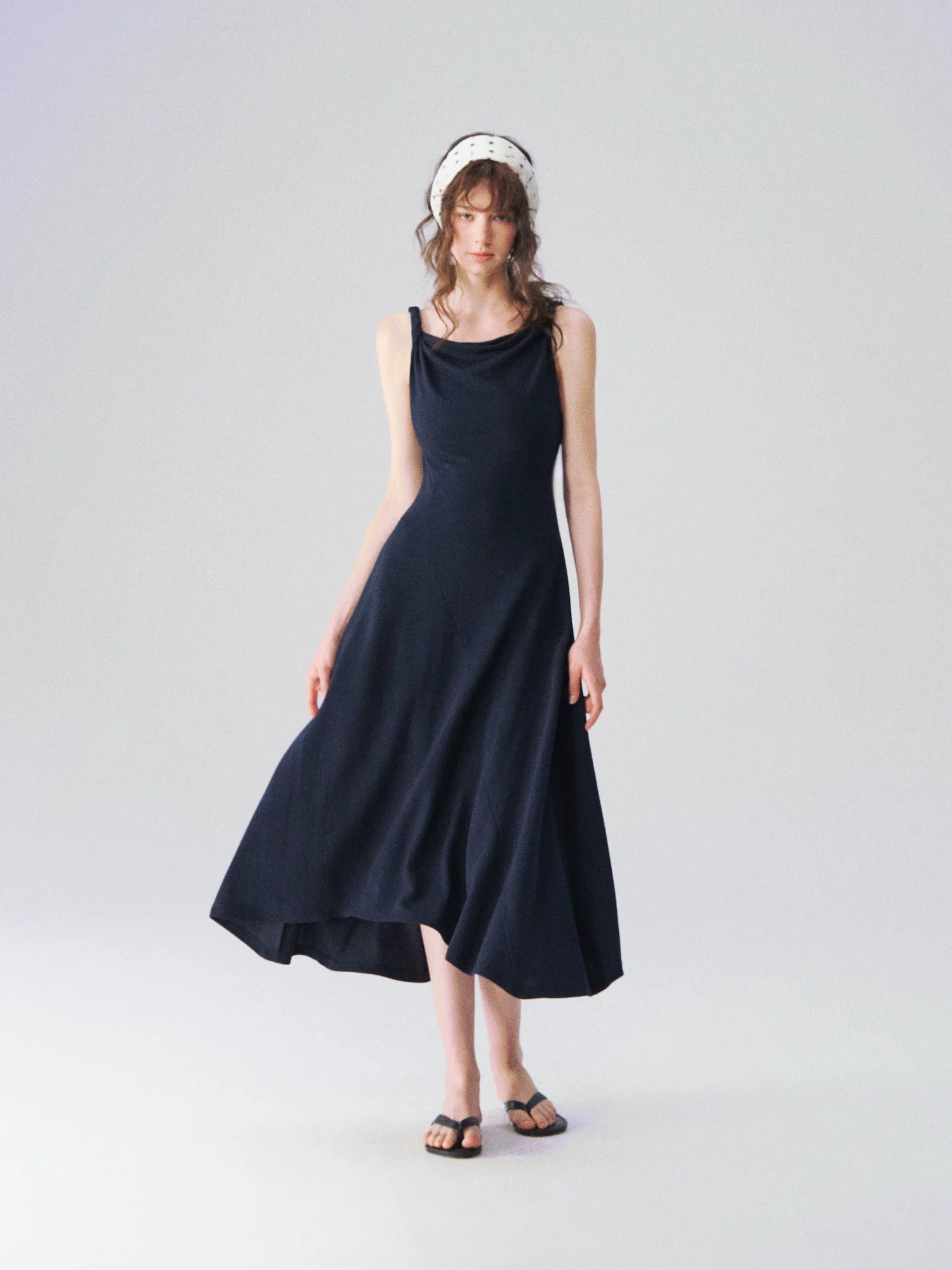 Twisted Strap Knit Midi Dress