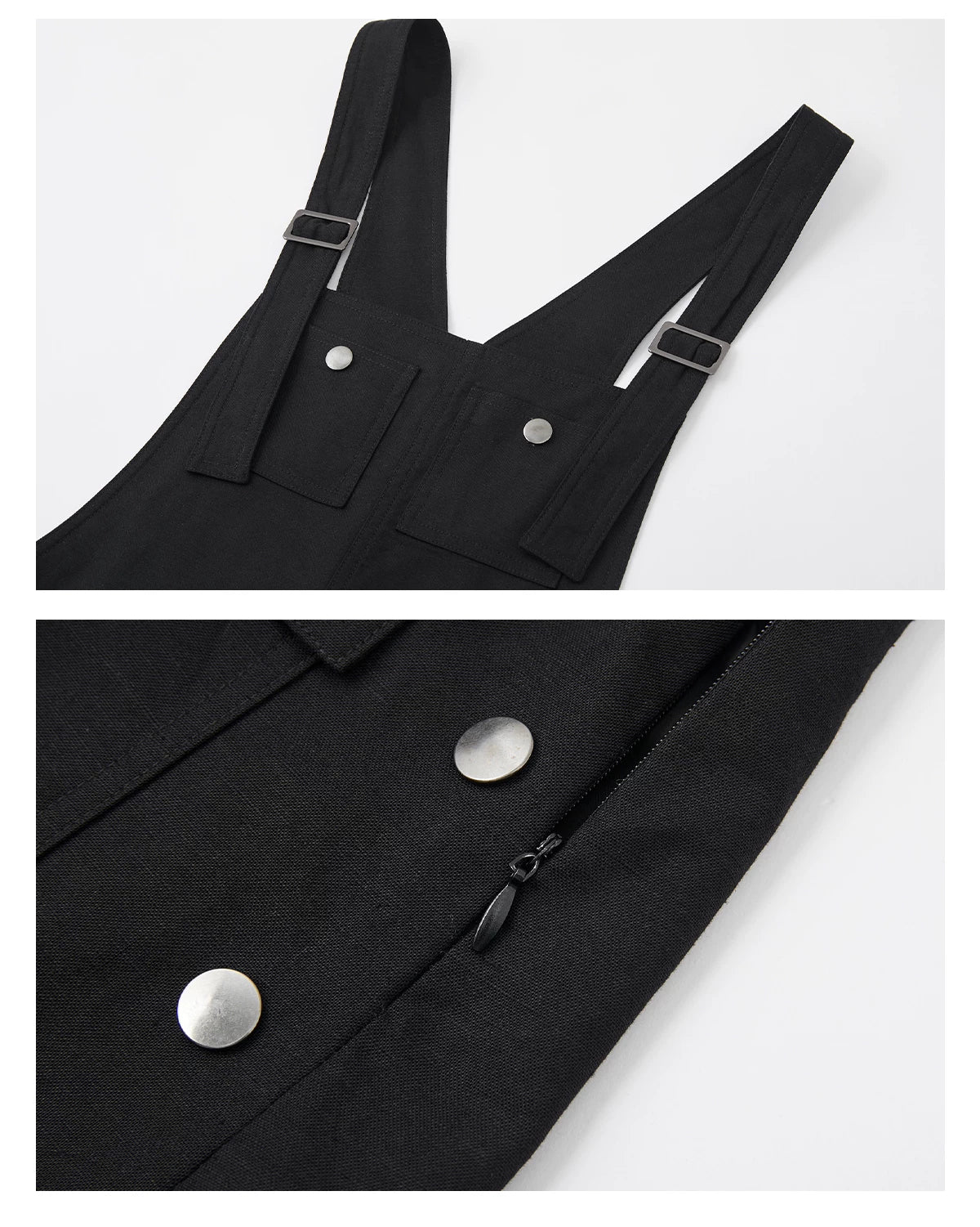 Linen Blend Utility Suspender Shorts