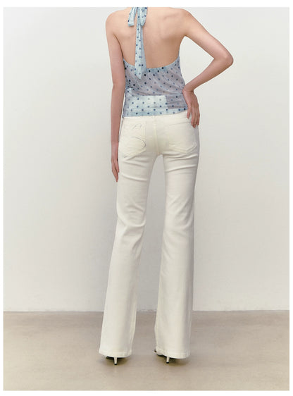 Rhinestone Firework Straight - Micro Flare Jeans