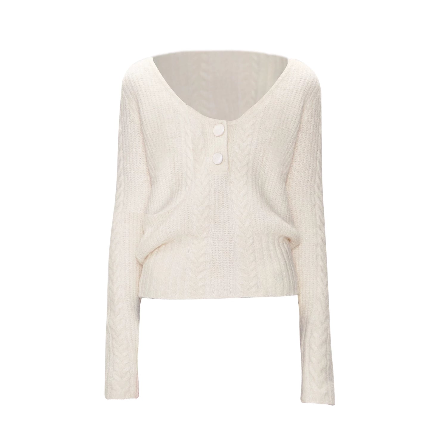 Vintage Cable-Knit V-Neck Sweater