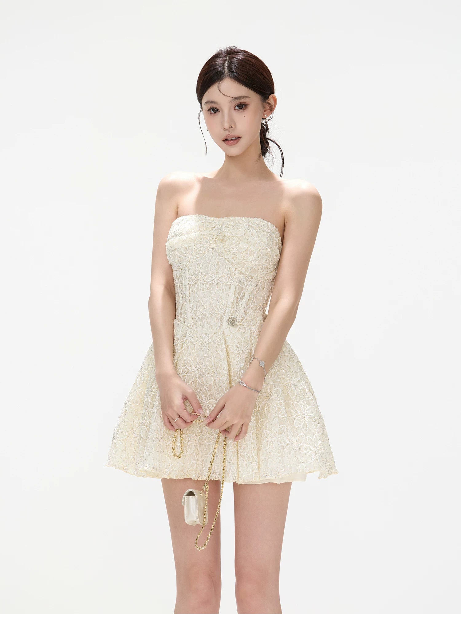Seine Garden Embroidered Lace Mini Dress