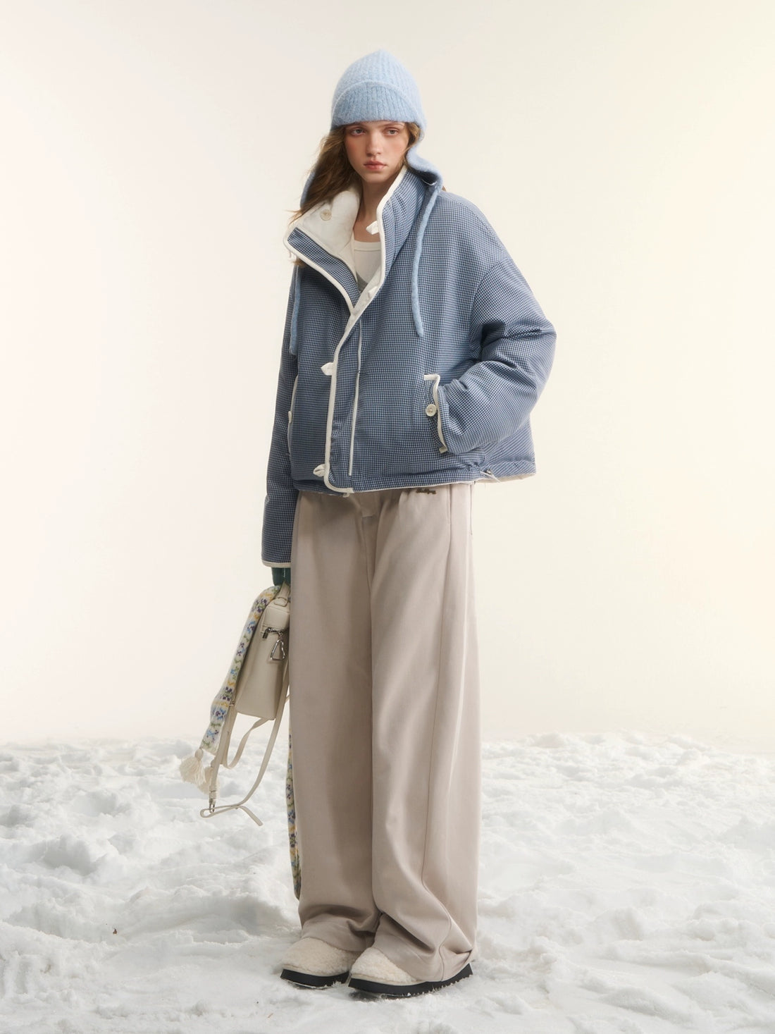 Fleece-Lined Relaxed Belted Trousers