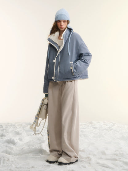 Fleece-Lined Relaxed Belted Trousers