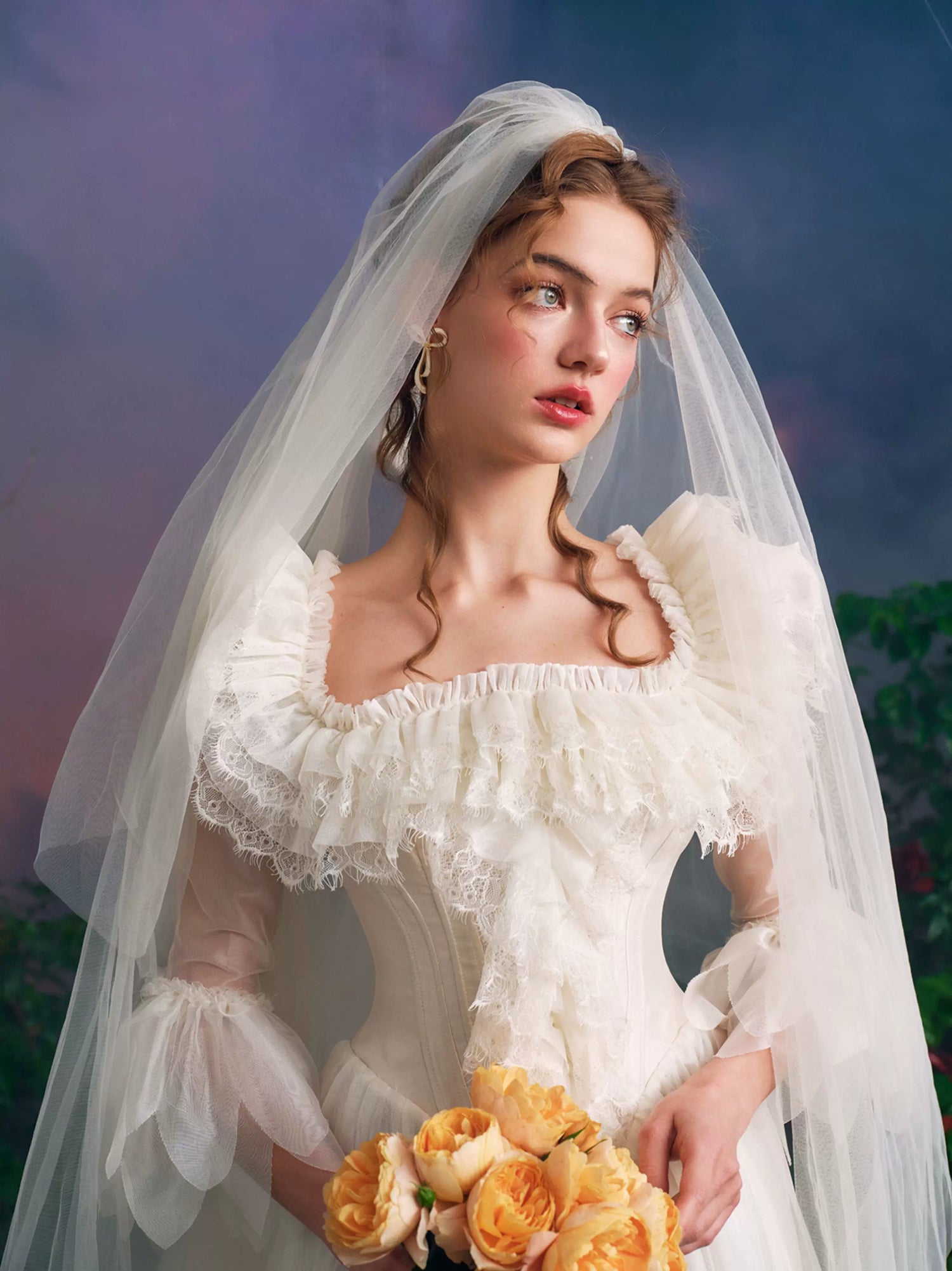 Wing of Resilience Antique Corset Wedding Gown White / S