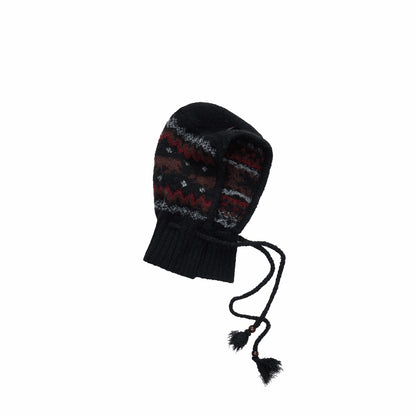 Fair Isle Pony Jacquard Knit Balaclava Hat