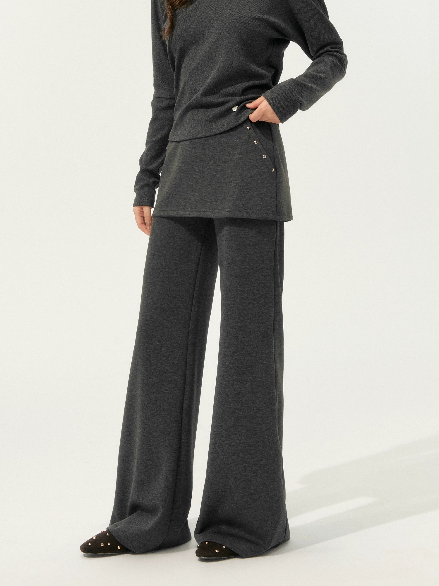 Lace Spliced Fake Two-Piece Knit Sweater