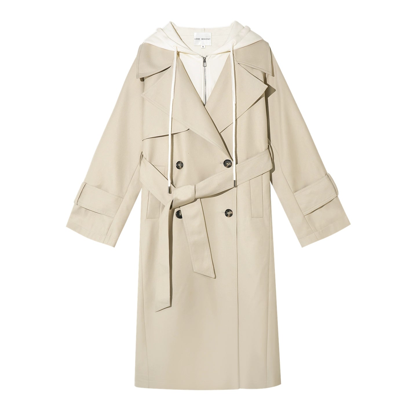 Layered Hooded Trench Coat