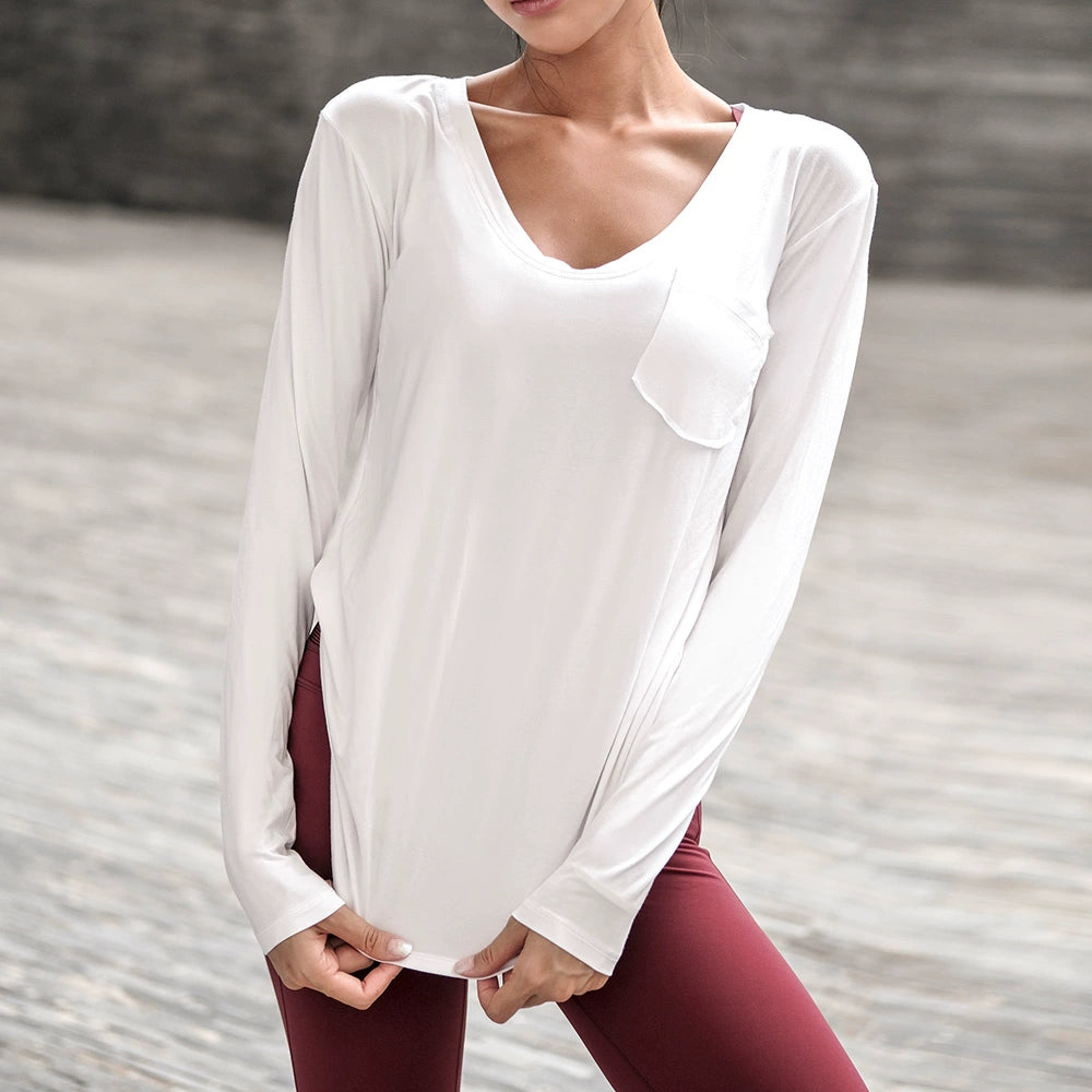 Loose-fitting Long-sleeve Sports T-shirt