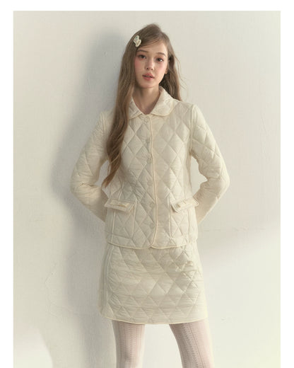 Reversible Quilted Doll Collar Jacket &amp; Skirt Set