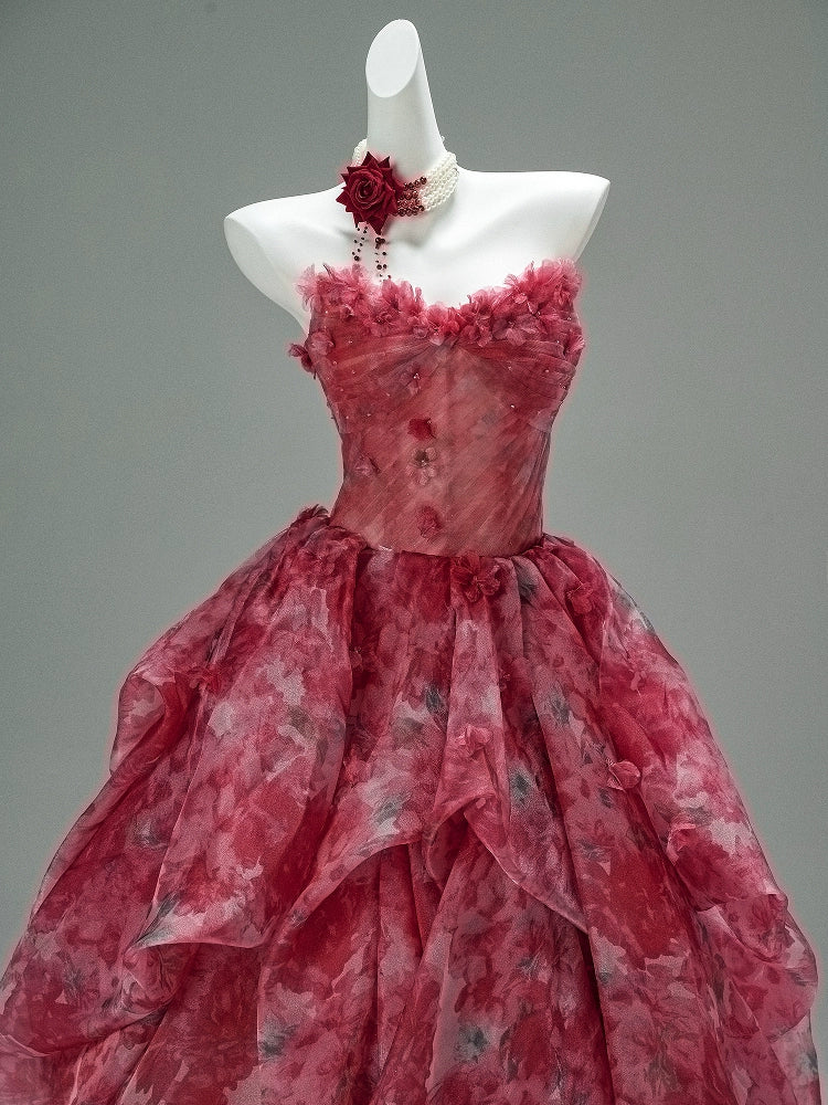 True Crimson Reverie Couture Gown