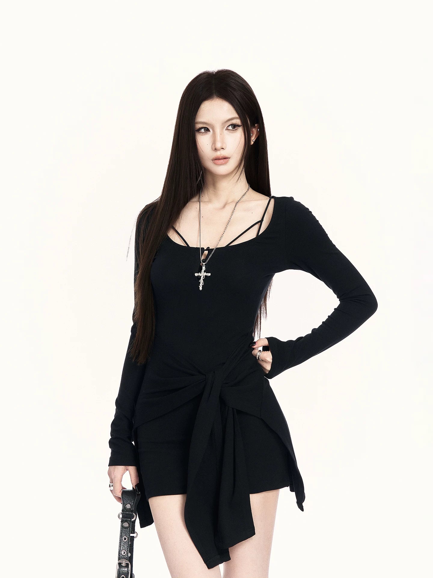 Faux Two-Piece Knit Bodycon Dress