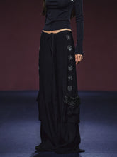Rhinestone Pocket Drawstring Wide-Leg Pants - CHINASQUAD