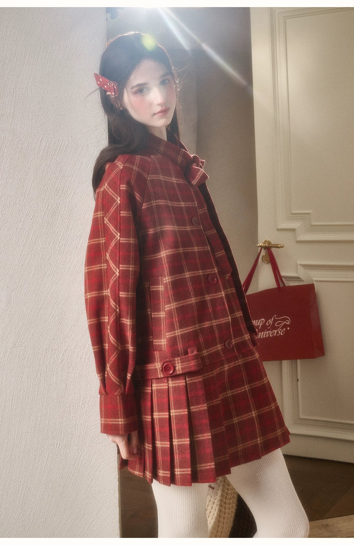 Cosagach Plaid Wool Coat