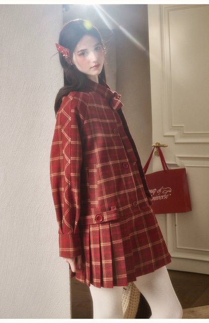 Cosagach Plaid Wool Coat