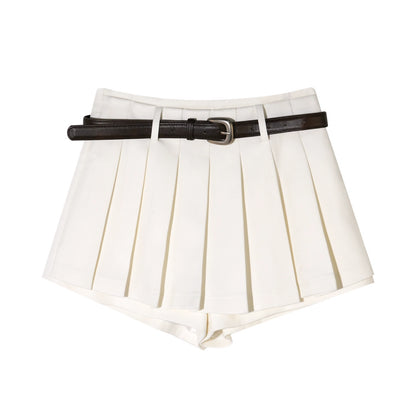 Mohair Blend Pleated Mini Skirt