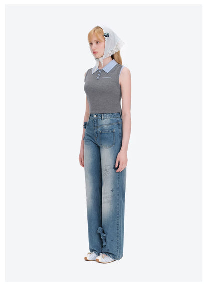 Bear Sketch Denim Pants
