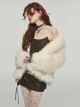 Furry Long Collar Faux Fur Coat - CHINASQUAD