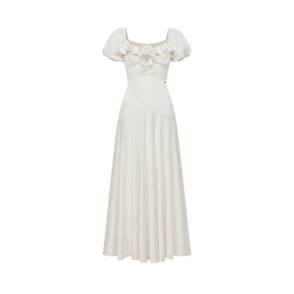 Puff-Sleeve Resort Maxi Dress