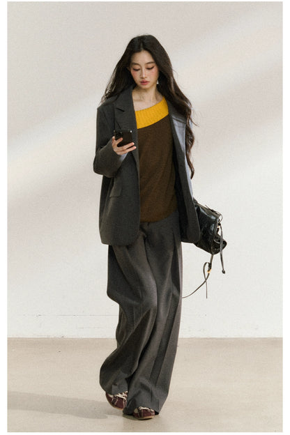 Charcoal Tailored Oversized Blazer