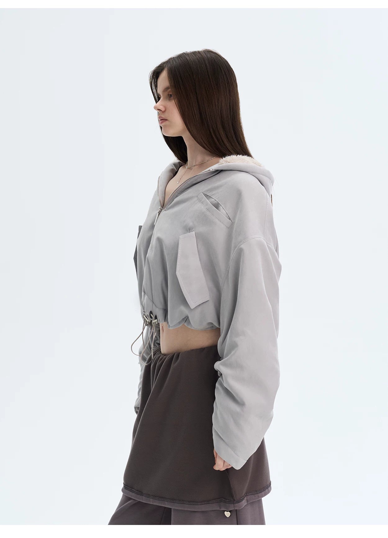 Retro Eco Faux-Fur Cropped Hooded Parka