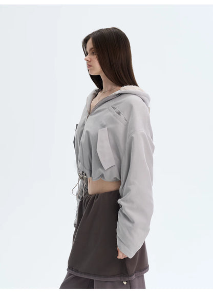 Retro Eco Faux-Fur Cropped Hooded Parka