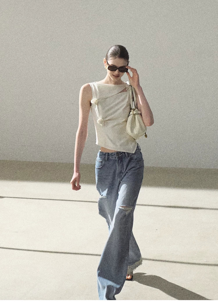 Sunny Trail Bohemian Wide-Leg Jeans