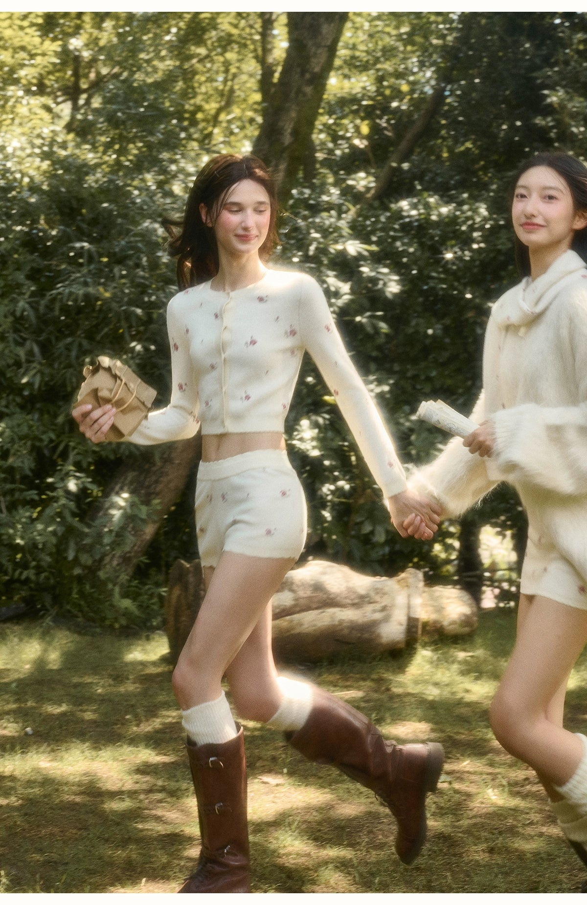 Cosagach Floral Knit Cardigan &amp; Bottoms Set
