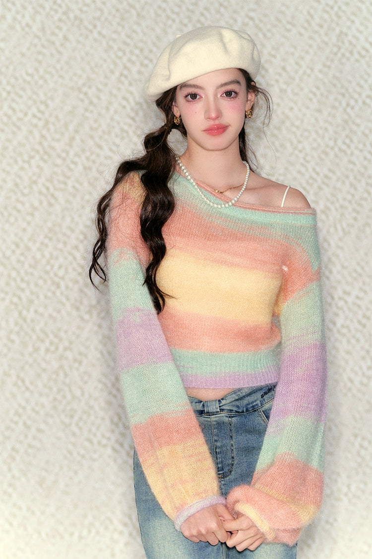 Multicolored Coral Fleece Knitted Sweater - CHINASQUAD