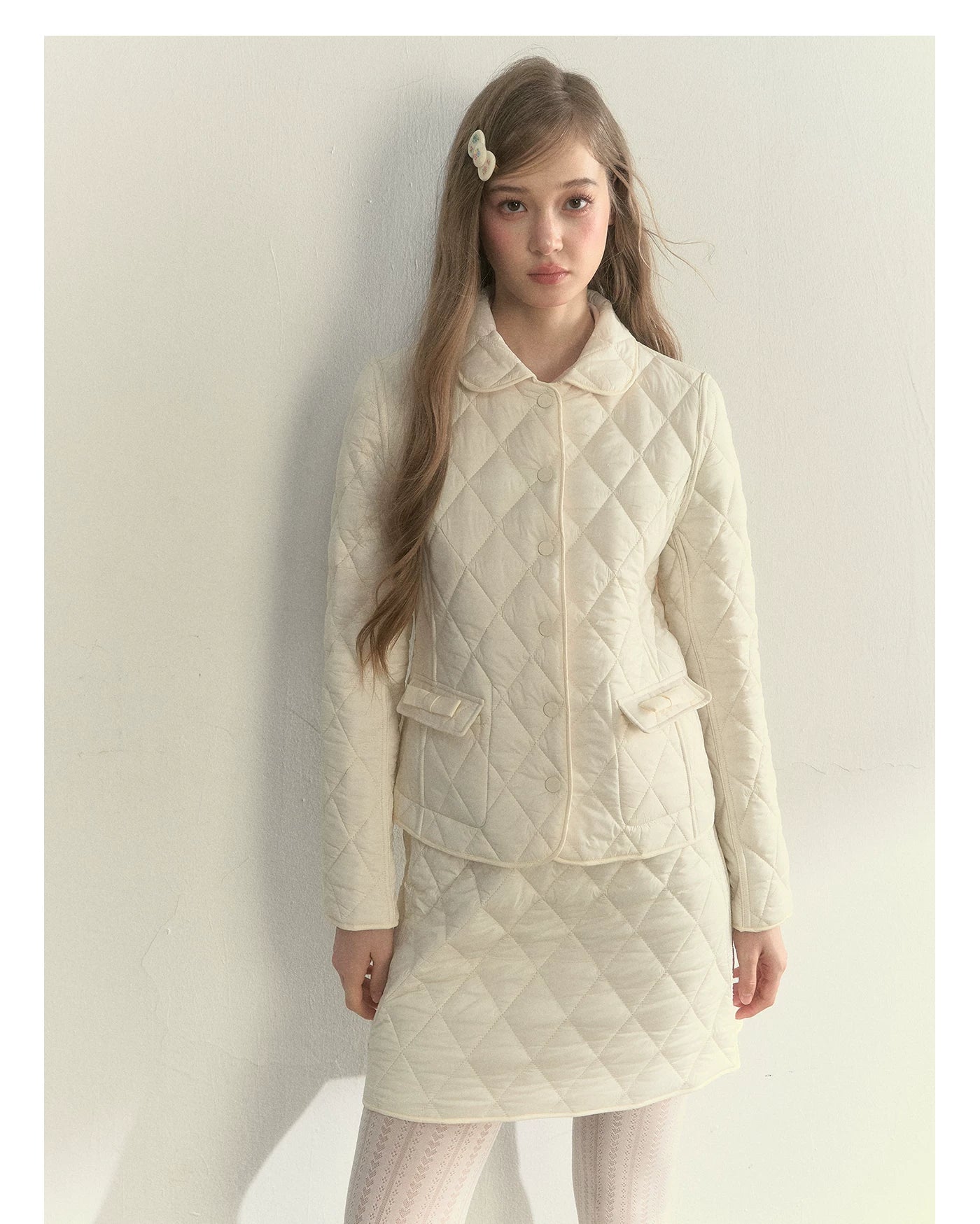 Reversible Quilted Doll Collar Jacket &amp; Skirt Set