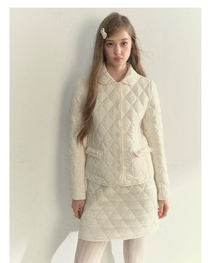 Reversible Quilted Doll Collar Jacket &amp; Skirt Set