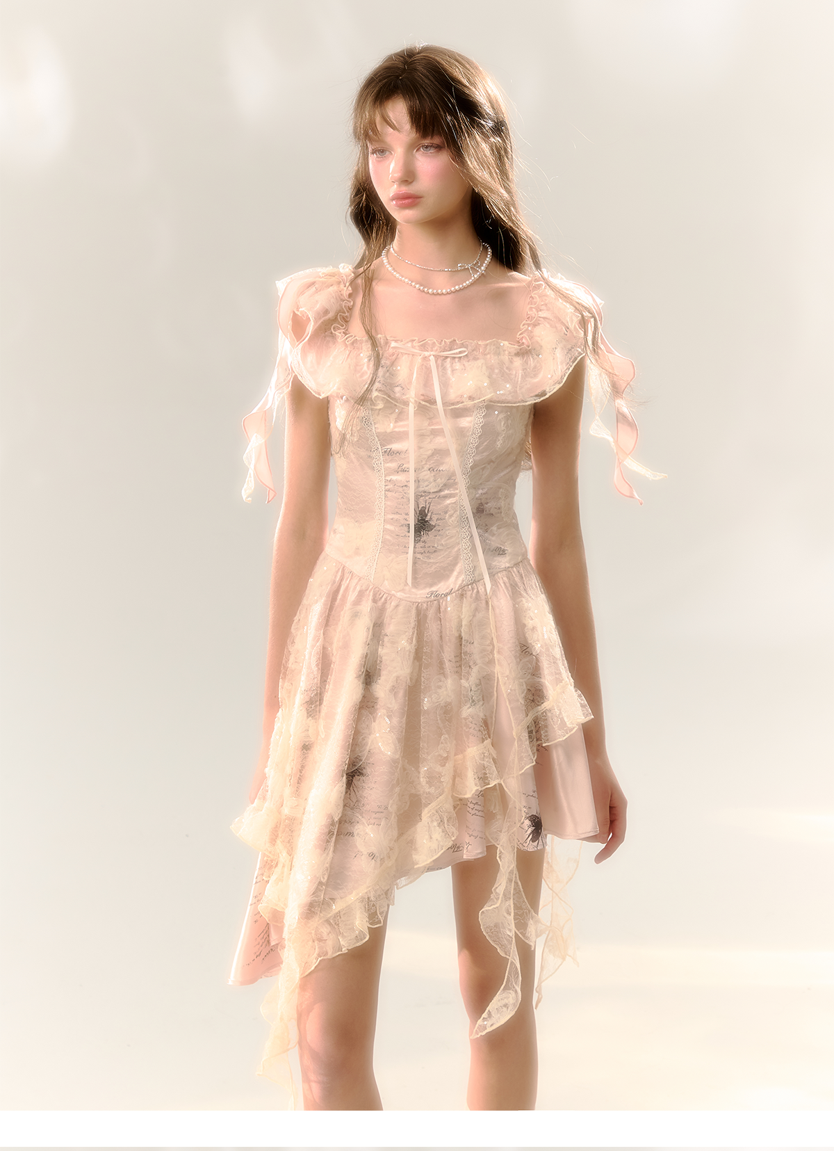 Pink Butterfly Lace Dress - CHINASQUAD