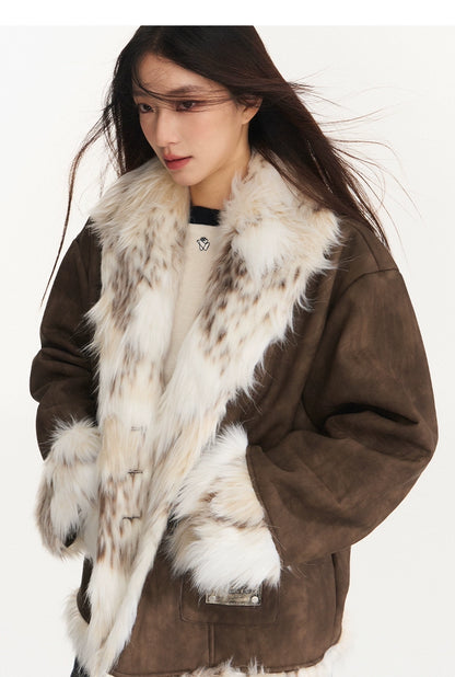 Vintage Leopard Faux Fur Jacket