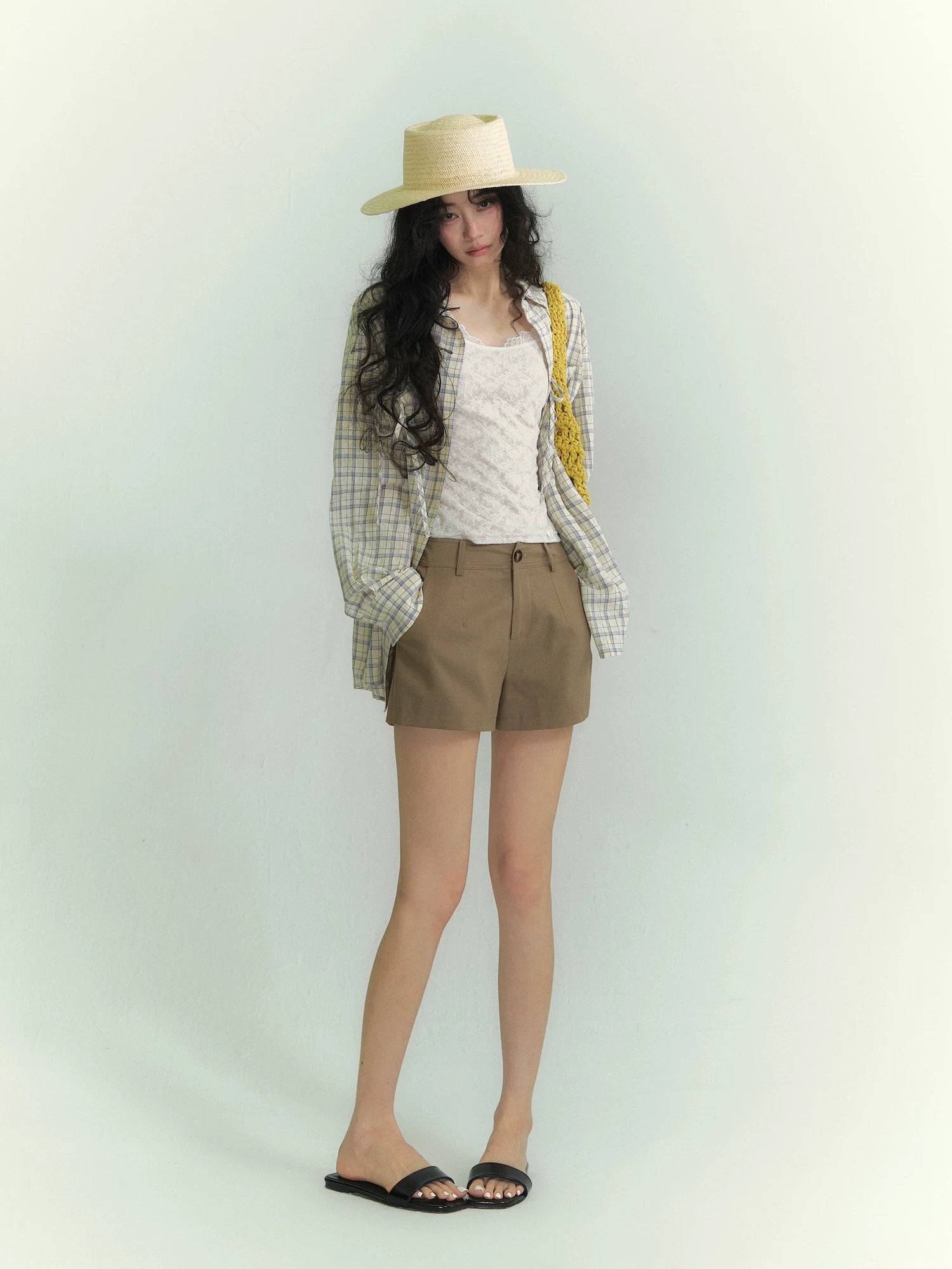 Linen Blend Tailored Vacation Shorts